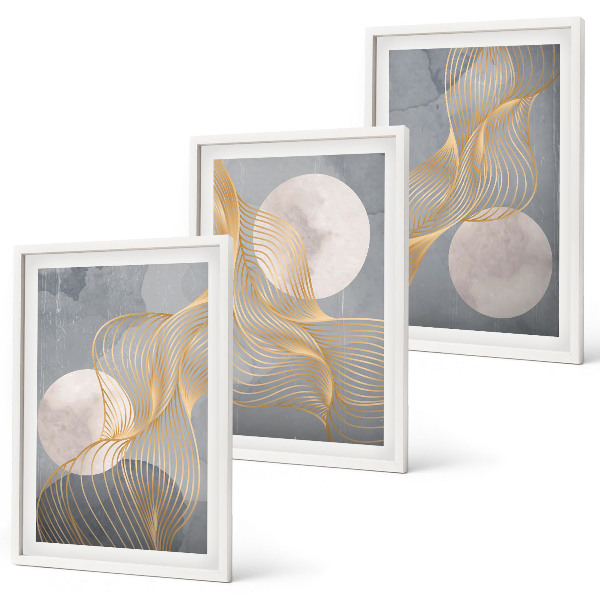 Cadre photo mural Motifs abstraits vagues cercles