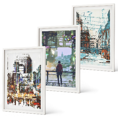 Cadre photo mural Personnages hauts en couleur des villes modernes