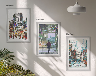 Cadre photo mural Personnages hauts en couleur des villes modernes