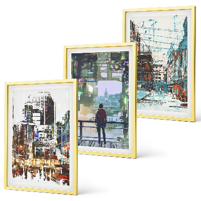 Cadre photo mural Personnages hauts en couleur des villes modernes