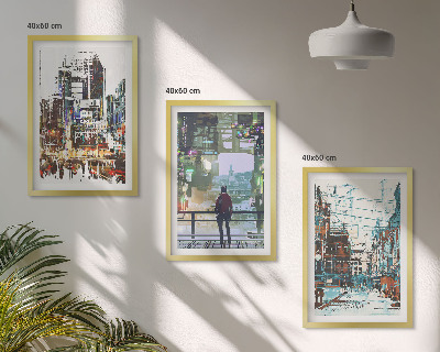 Cadre photo mural Personnages hauts en couleur des villes modernes