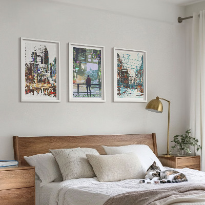 Cadre photo mural Personnages hauts en couleur des villes modernes