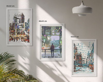 Cadre photo mural Personnages hauts en couleur des villes modernes