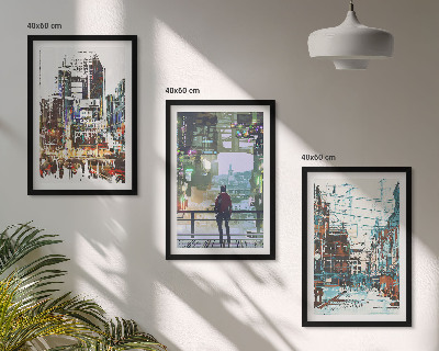 Cadre photo mural Personnages hauts en couleur des villes modernes