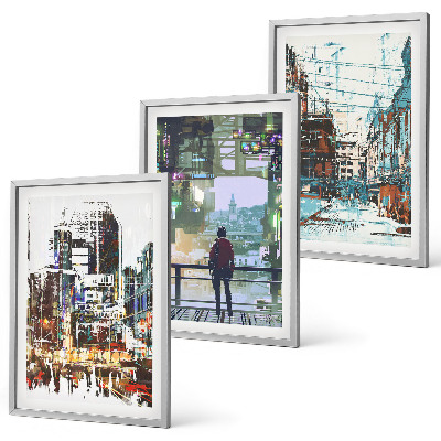 Cadre photo mural Personnages hauts en couleur des villes modernes