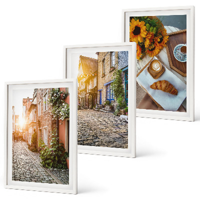 Cadre photo mural Café de rue tournesols