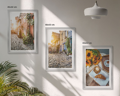 Cadre photo mural Café de rue tournesols