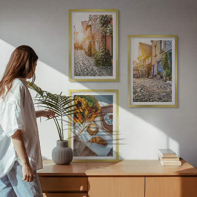 Cadre photo mural Café de rue tournesols
