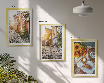 Cadre photo mural Café de rue tournesols