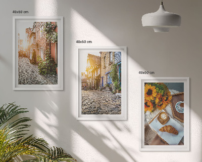 Cadre photo mural Café de rue tournesols