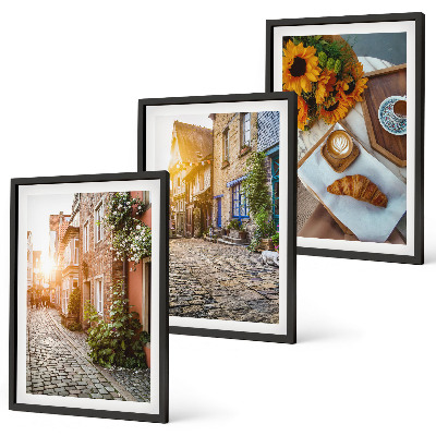 Cadre photo mural Café de rue tournesols