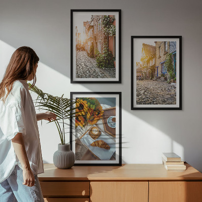 Cadre photo mural Café de rue tournesols