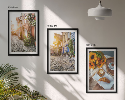 Cadre photo mural Café de rue tournesols