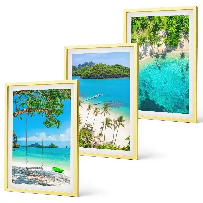 Cadre photo mural représentant des plages avec des palmiers et une eau cristalline
