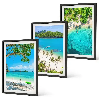 Cadre photo mural représentant des plages avec des palmiers et une eau cristalline