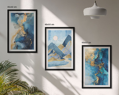 Lot de 3 tableaux pour salon Motifs abstraits des Montagnes Bleues
