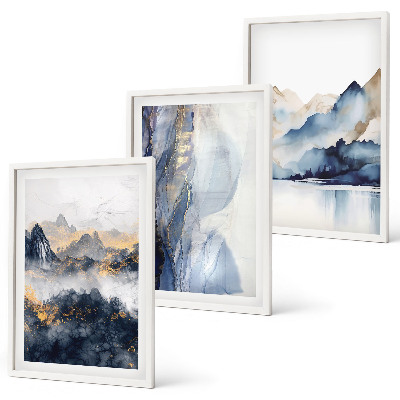 Cadre photo mural Paysages de montagne bleus et gris