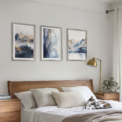 Cadre photo mural Paysages de montagne bleus et gris