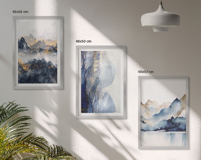 Cadre photo mural Paysages de montagne bleus et gris