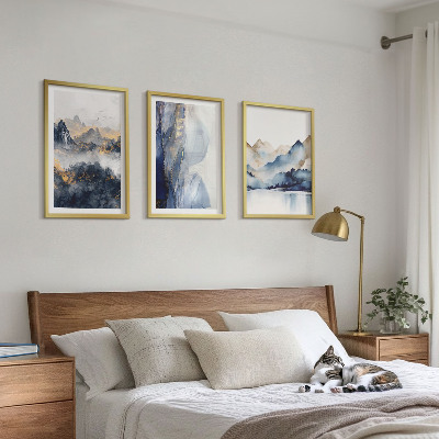 Cadre photo mural Paysages de montagne bleus et gris