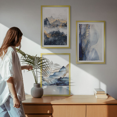 Cadre photo mural Paysages de montagne bleus et gris