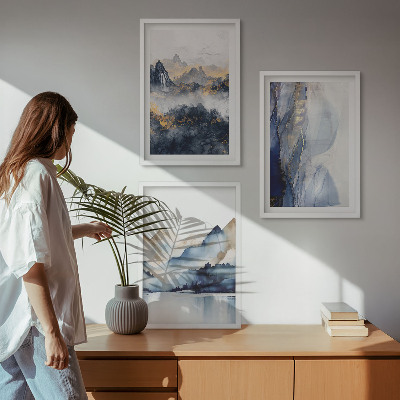 Cadre photo mural Paysages de montagne bleus et gris