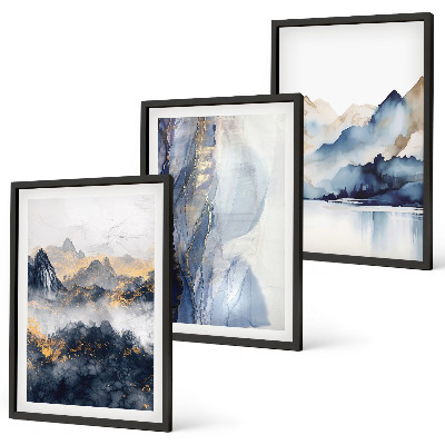 Cadre photo mural Paysages de montagne bleus et gris