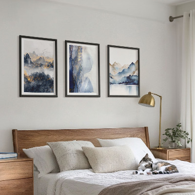 Cadre photo mural Paysages de montagne bleus et gris