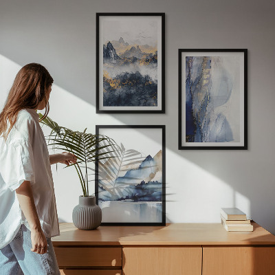 Cadre photo mural Paysages de montagne bleus et gris