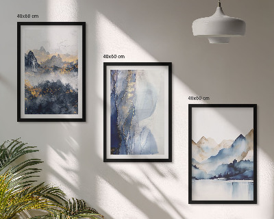 Cadre photo mural Paysages de montagne bleus et gris