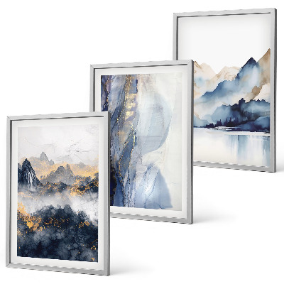 Cadre photo mural Paysages de montagne bleus et gris