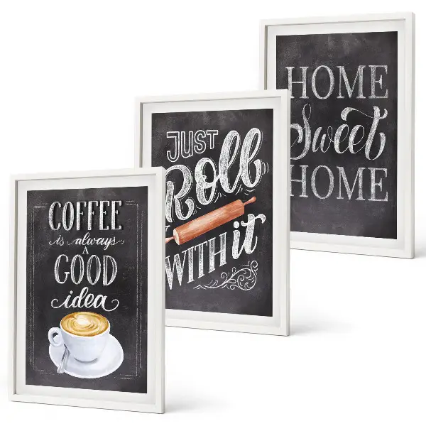 Cadre photo mural modèle Roulette à café au décor chaleur du foyer