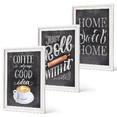 Cadre photo mural modèle Roulette à café au décor chaleur du foyer