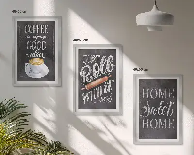 Cadre photo mural modèle Roulette à café au décor chaleur du foyer
