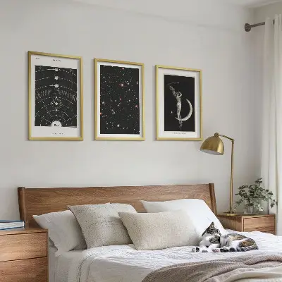 Cadre photo mural motif figure nocturne du système solaire