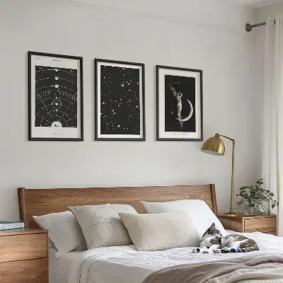 Cadre photo mural motif figure nocturne du système solaire