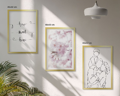 Lot de 3 tableaux pour salon Famille de fleurs minimaliste
