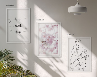 Lot de 3 tableaux pour salon Famille de fleurs minimaliste