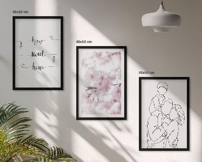 Lot de 3 tableaux pour salon Famille de fleurs minimaliste