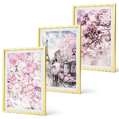 Cadre photo mural Paysage de fleurs aux nuances de rose