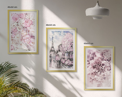 Cadre photo mural Paysage de fleurs aux nuances de rose
