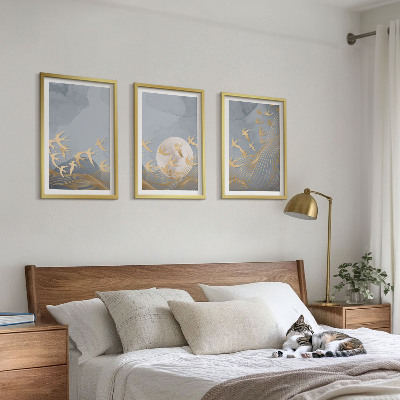 Lot de 3 tableaux pour salon Des oiseaux qui volent dans le ciel