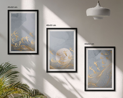 Lot de 3 tableaux pour salon Des oiseaux qui volent dans le ciel