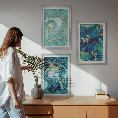 Cadre photo mural Abstraction de peinture turquoise