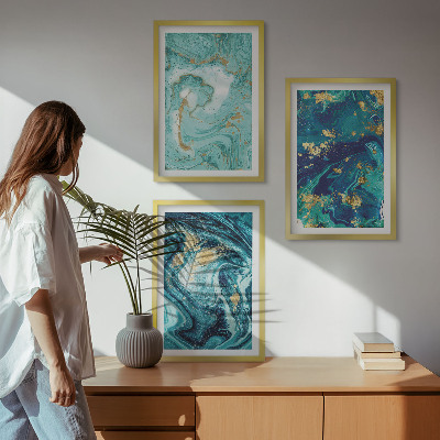 Cadre photo mural Abstraction de peinture turquoise