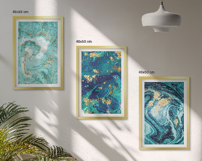 Cadre photo mural Abstraction de peinture turquoise