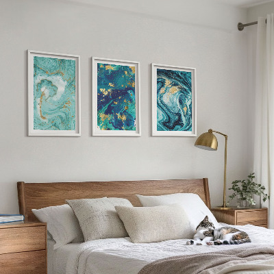 Cadre photo mural Abstraction de peinture turquoise