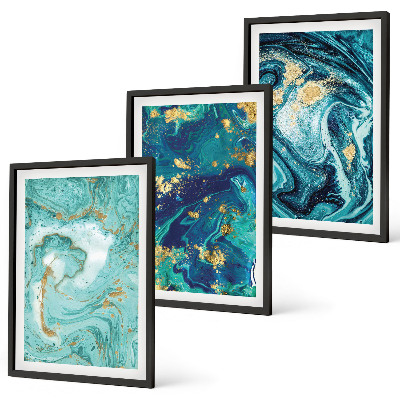 Cadre photo mural Abstraction de peinture turquoise