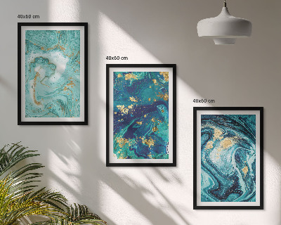 Cadre photo mural Abstraction de peinture turquoise