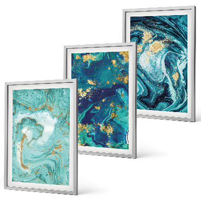 Cadre photo mural Abstraction de peinture turquoise